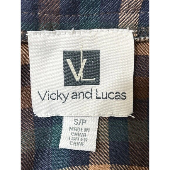 Vicky and Lucas Plaid Flannel Ruffle Retro Steampunk Dress Size Small (4/6) - Picture 3 of 13